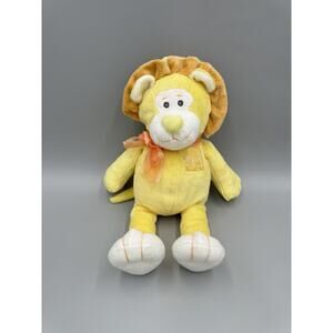 Petting Zoo ABC 123 Yellow 14” Plush Lion Rattle Stuffed Animal Lovey